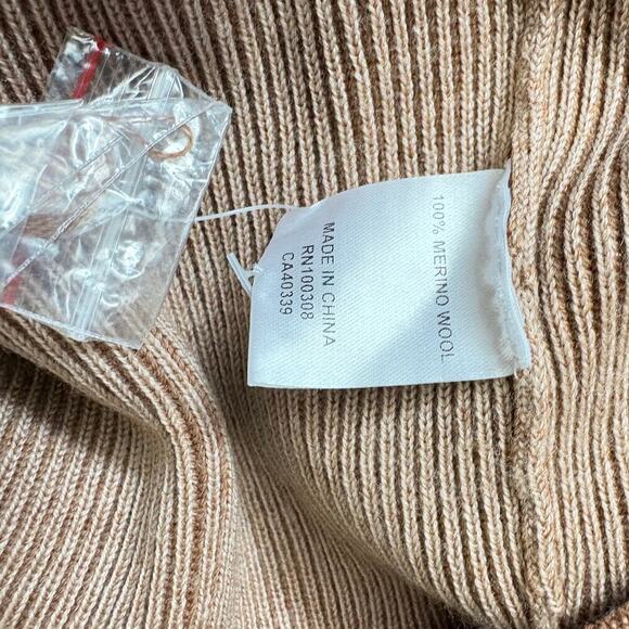 Peter Millar 100% Merino Wool Half Zip Sweater Tan Brown Size XL FLAW - Picture 5 of 6